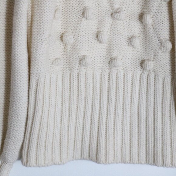 Ramy Brook Rachel Ivory Pom Pom Sweater XS Alpaca Wool Crewneck Bishop Sleeve - Picture 6 of 8